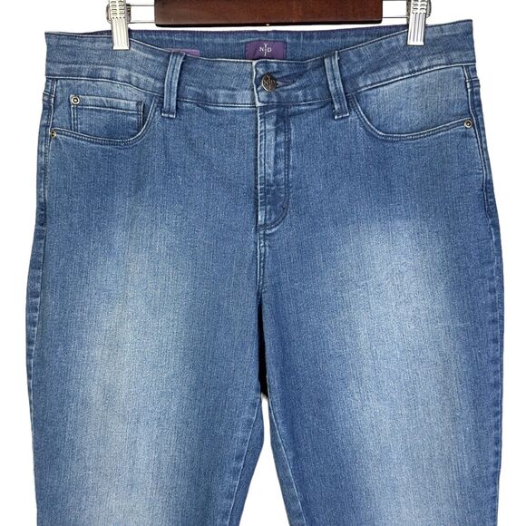 NYDJ IRA Jeans Womens Size 12 Relaxed Ankle Embossed Scroll Pattern Boho - Picture 3 of 16